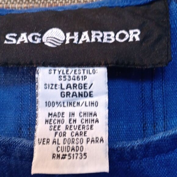Sag Harbor Blue 100% Linen Tank Top - Picture 2 of 4